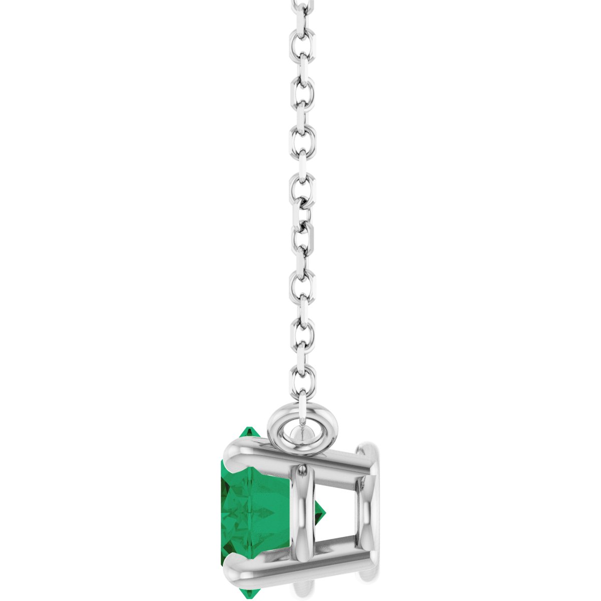Solitaire Necklace - Natural Emerald