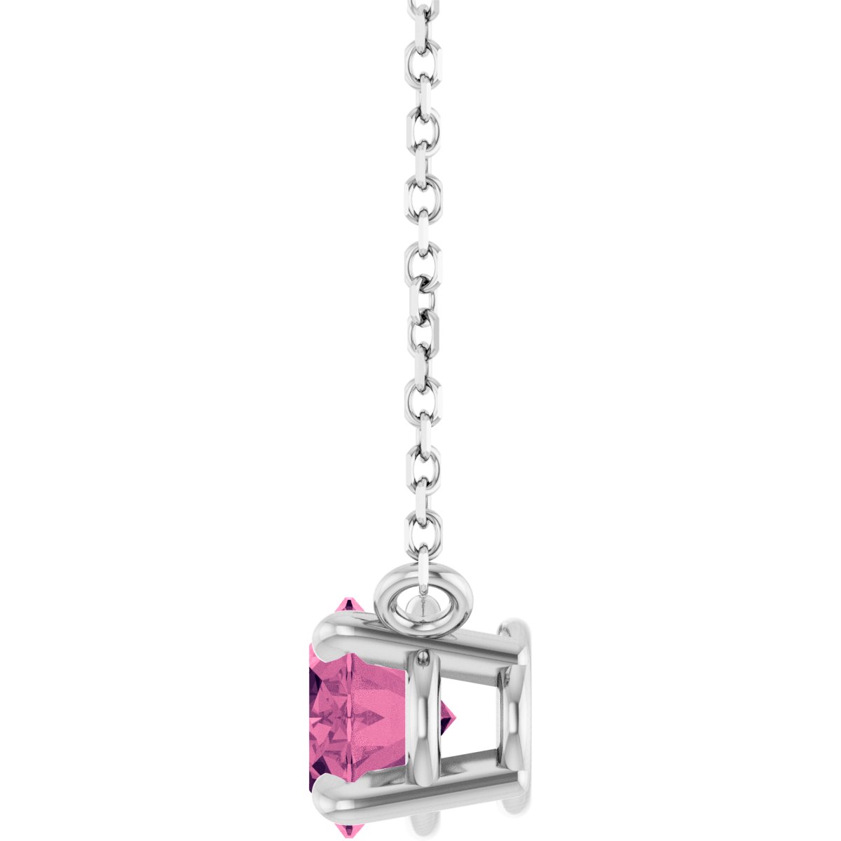 Solitaire Necklace - Natural Pink Tourmaline