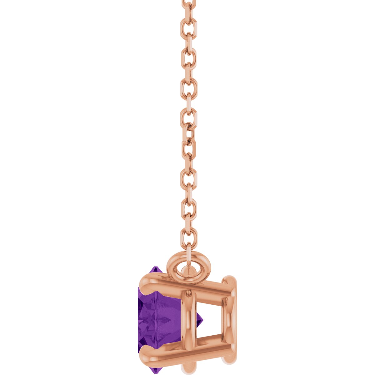 Solitaire Necklace - Natural Amethyst