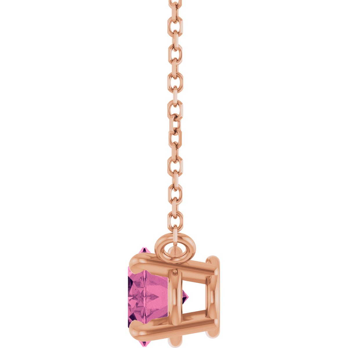 Solitaire Necklace - Natural Pink Tourmaline