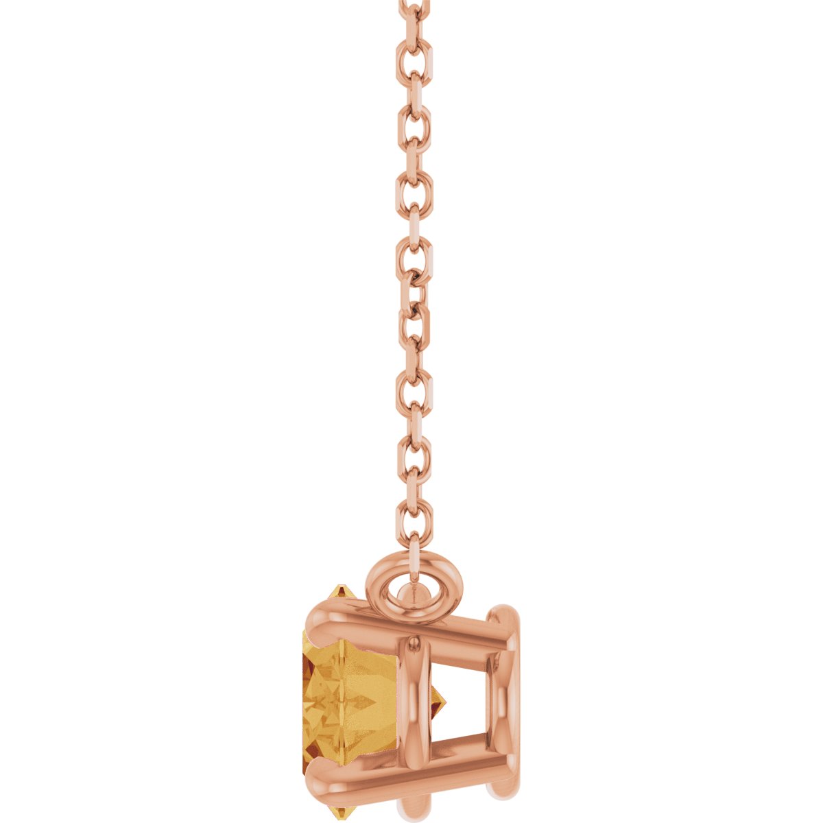 Solitaire Necklace - Natural Citrine