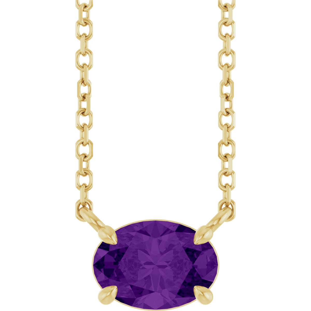 Solitaire Necklace - Natural Amethyst
