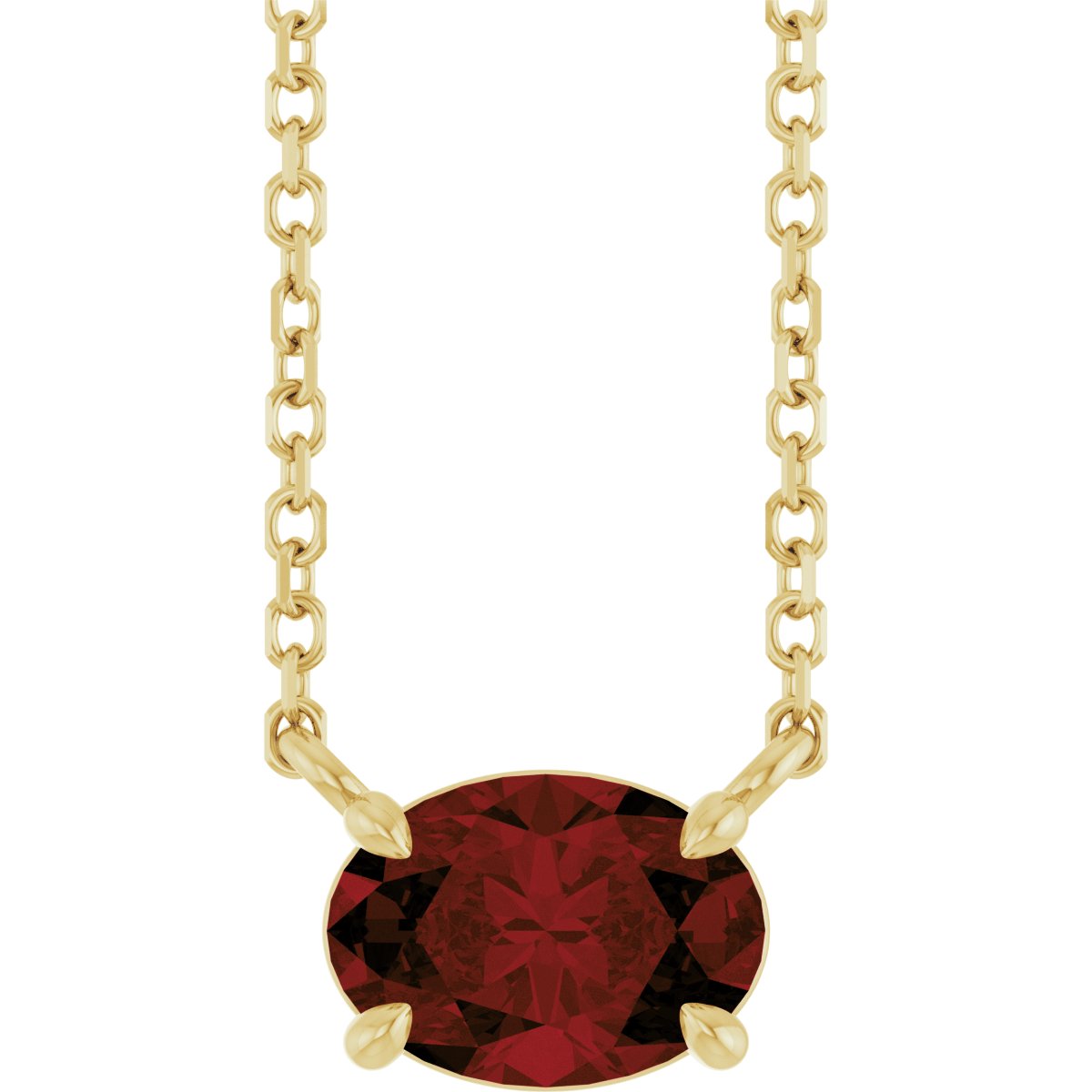 Solitaire Necklace - Natural Mozambique Garnet