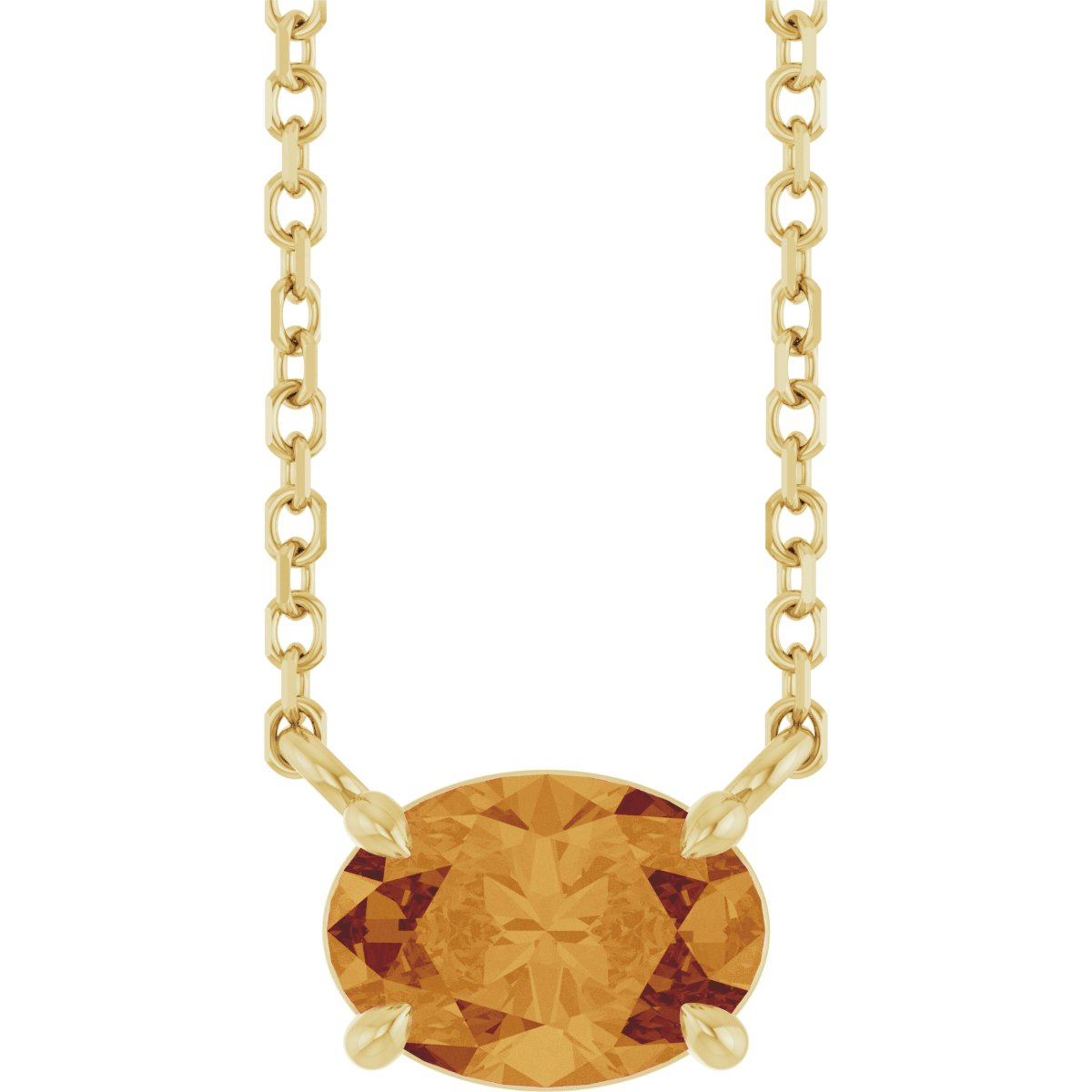 Solitaire Necklace - Natural Citrine