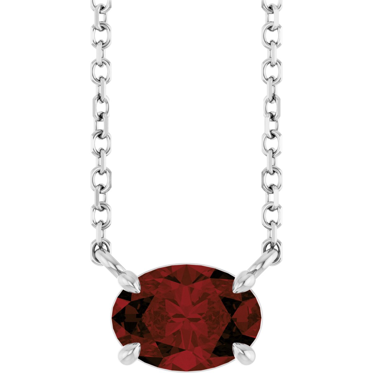 Solitaire Necklace - Natural Mozambique Garnet