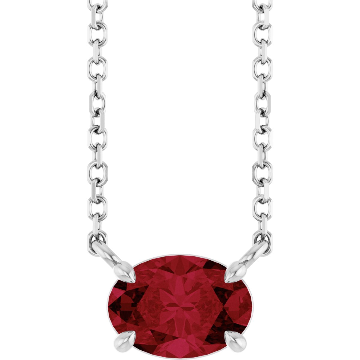 Solitaire Necklace - Natural Ruby