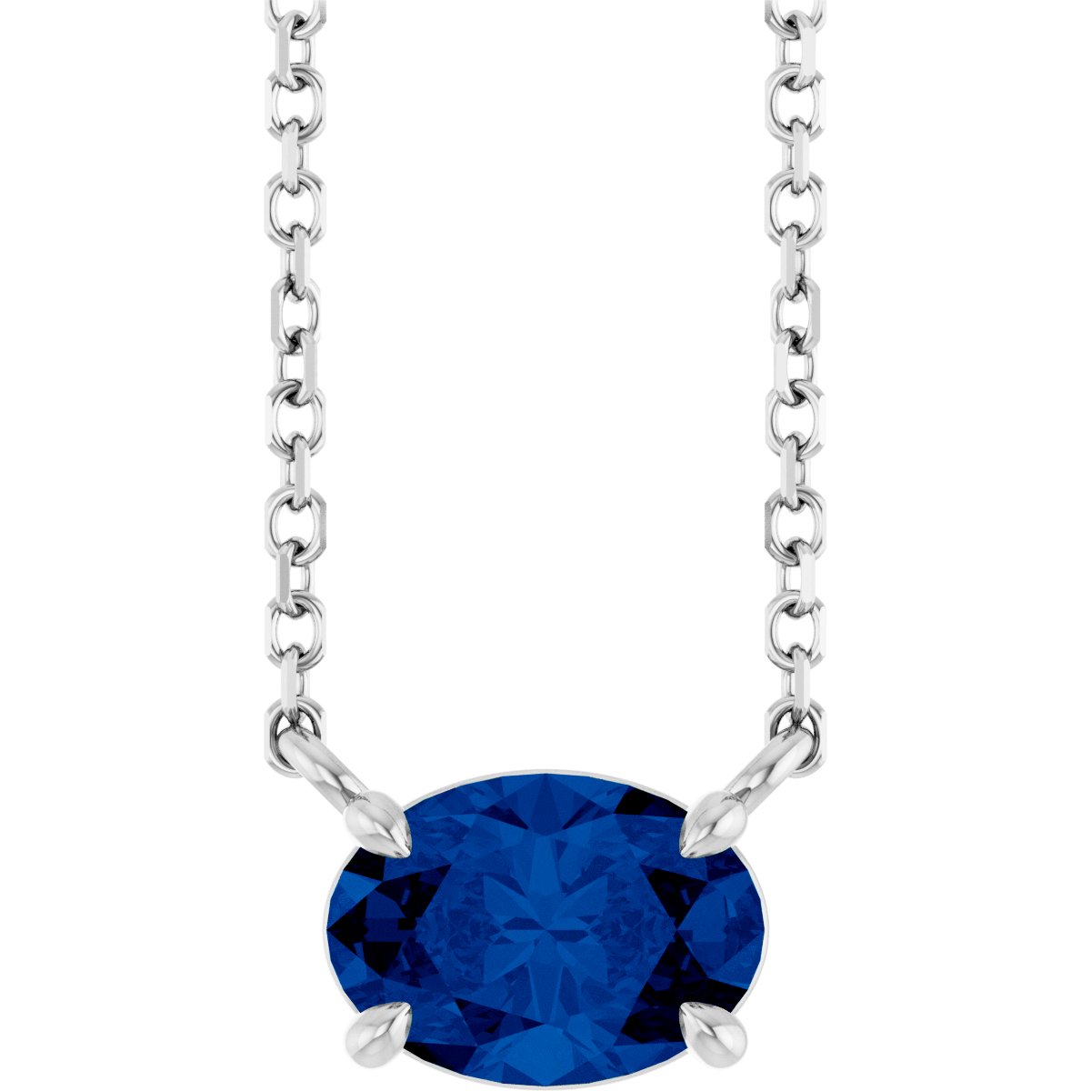 Solitaire Necklace - Natural Blue Sapphire