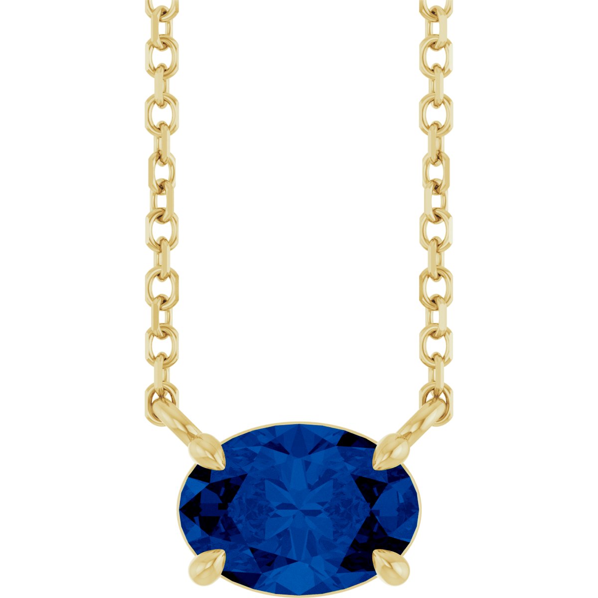 Solitaire Necklace - Natural Blue Sapphire