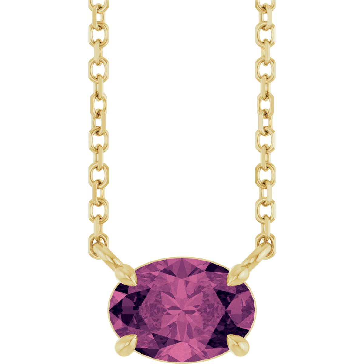Solitaire Necklace - Natural Pink Tourmaline