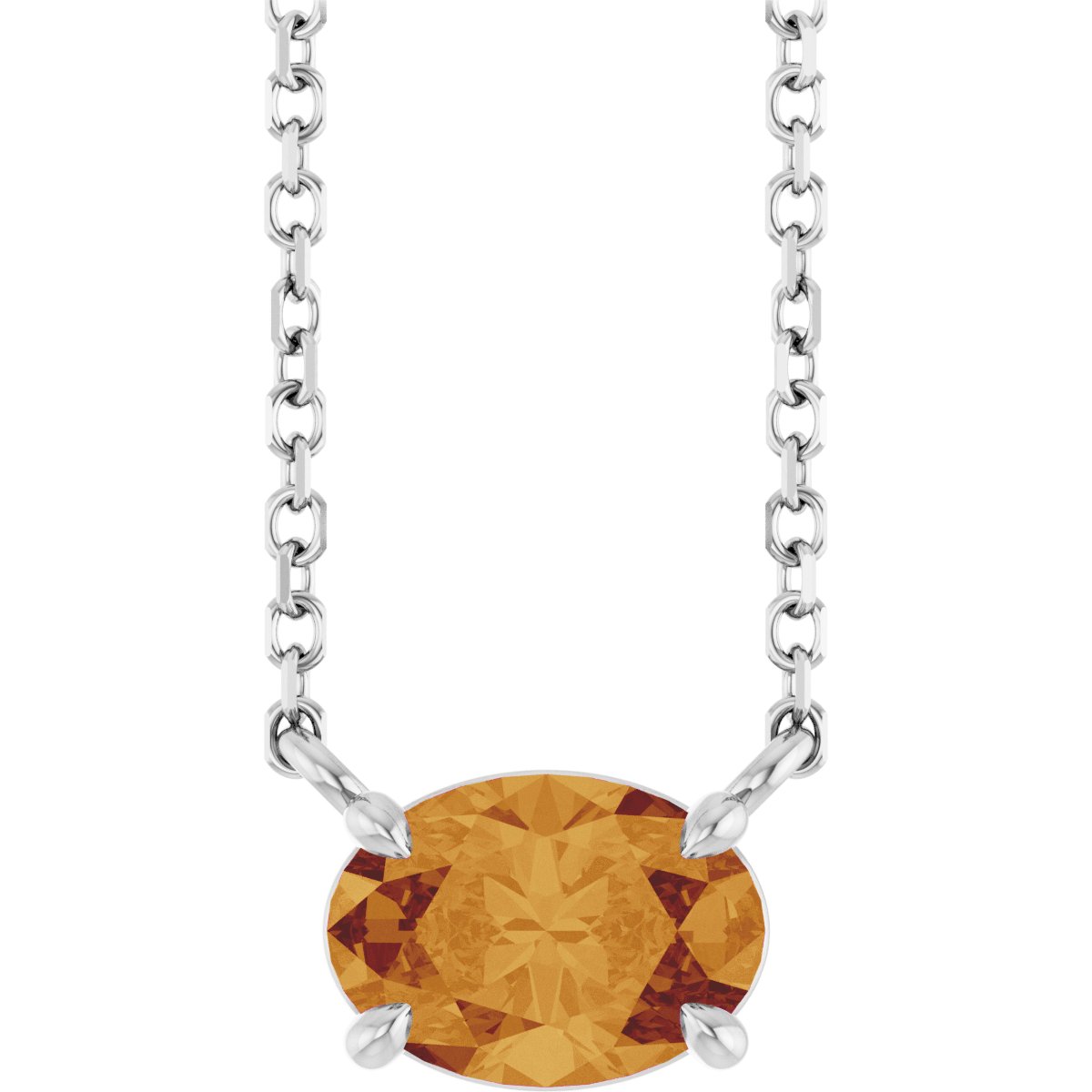 Solitaire Necklace - Natural Citrine