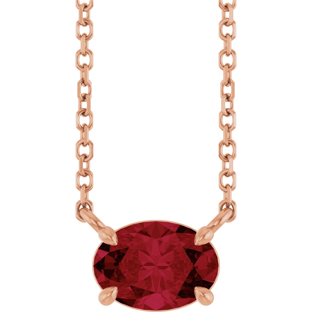 Solitaire Necklace - Natural Ruby