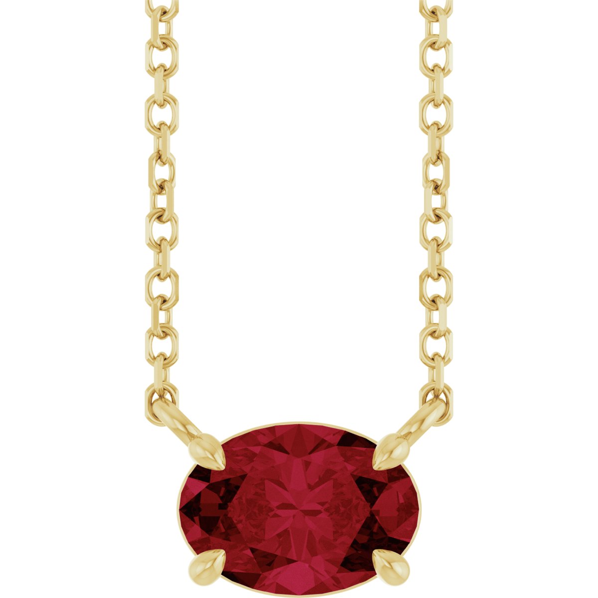 Solitaire Necklace - Natural Ruby