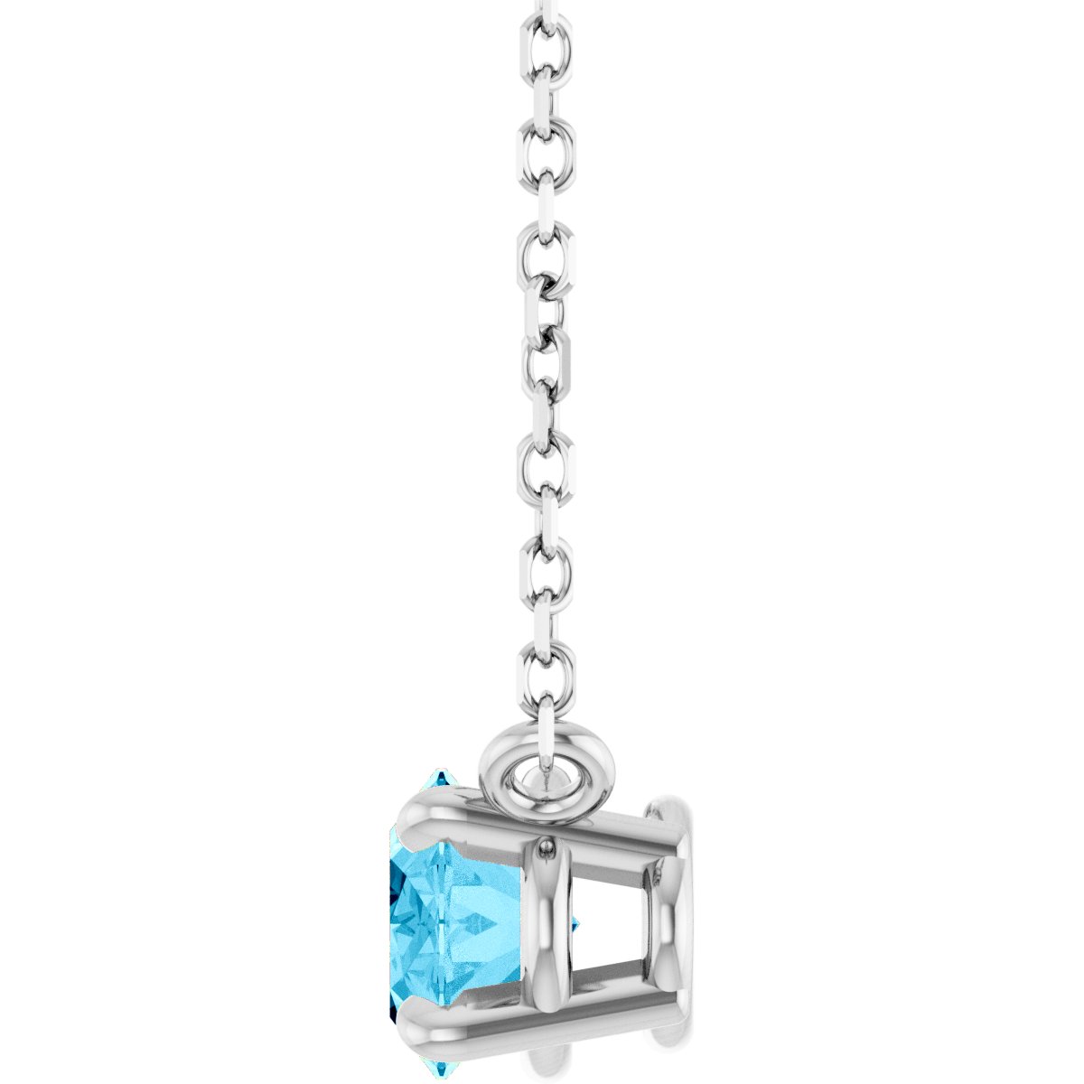 Solitaire Necklace - Natural Aquamarine