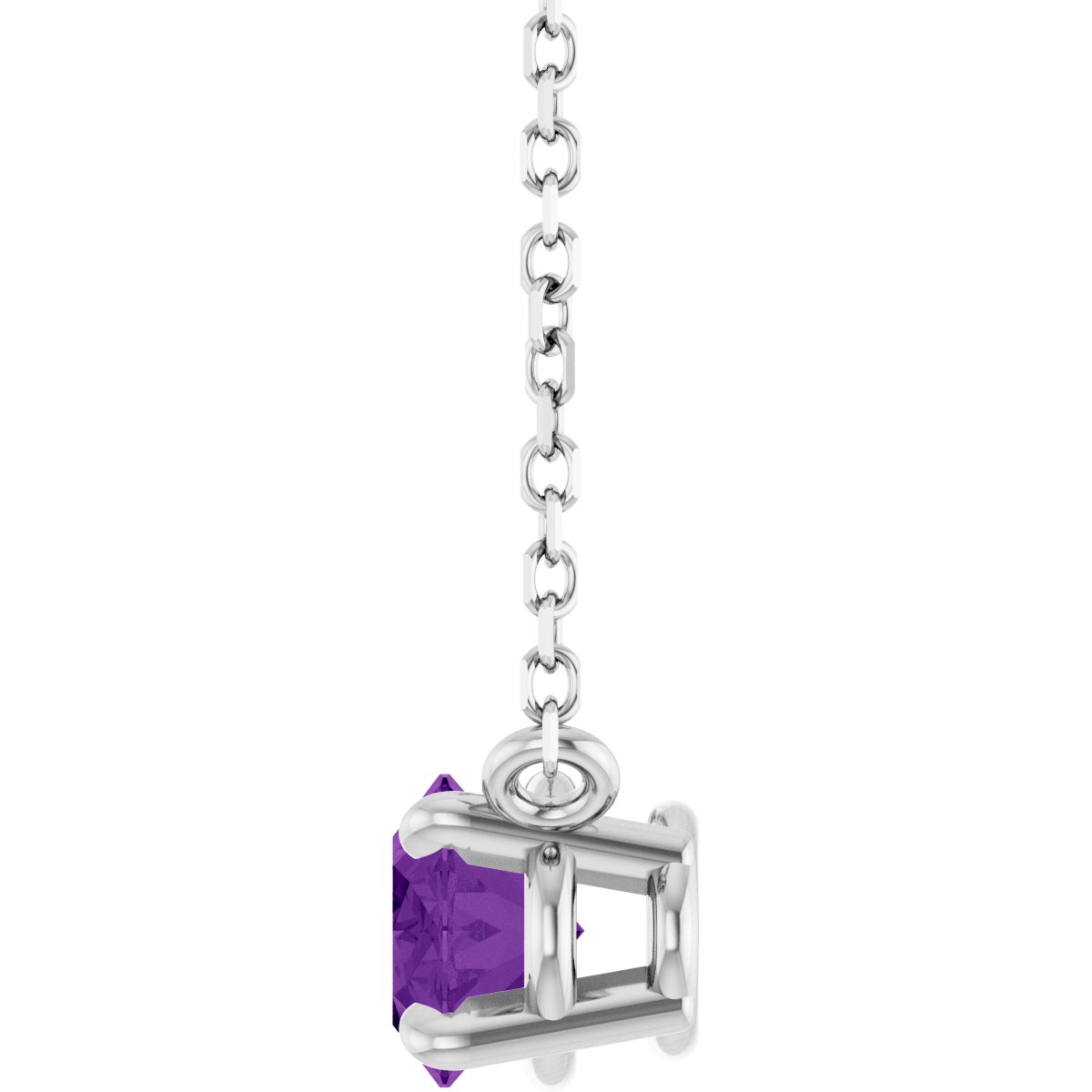 Solitaire Necklace - Natural Amethyst