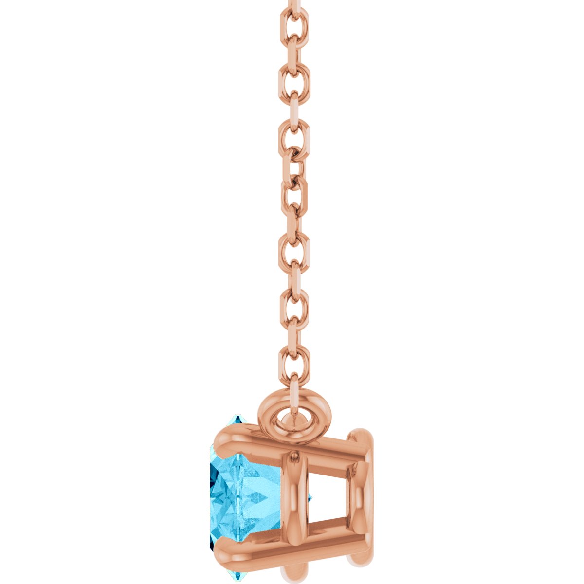 Solitaire Necklace - Natural Aquamarine