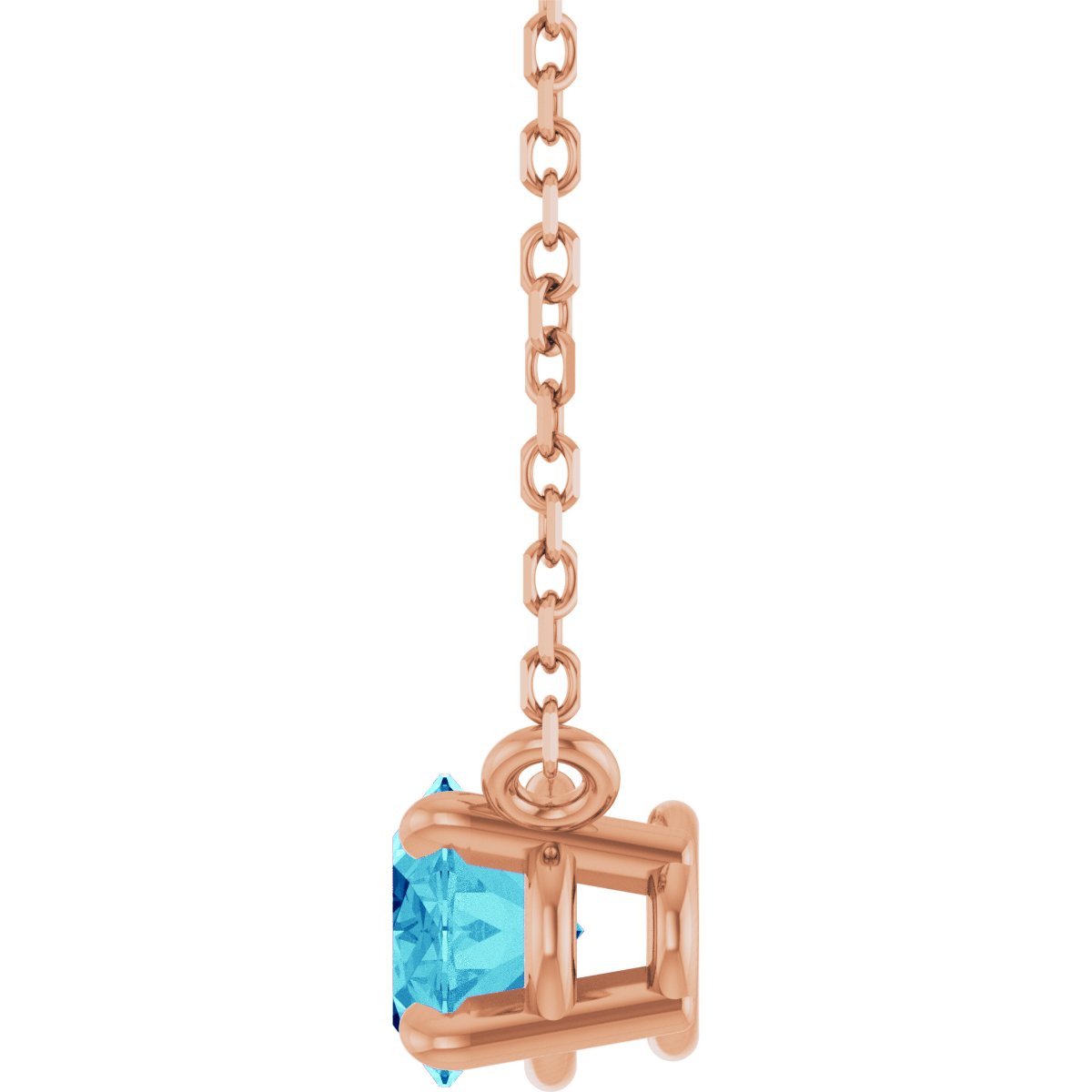 Solitaire Necklace - Natural Blue Zircon