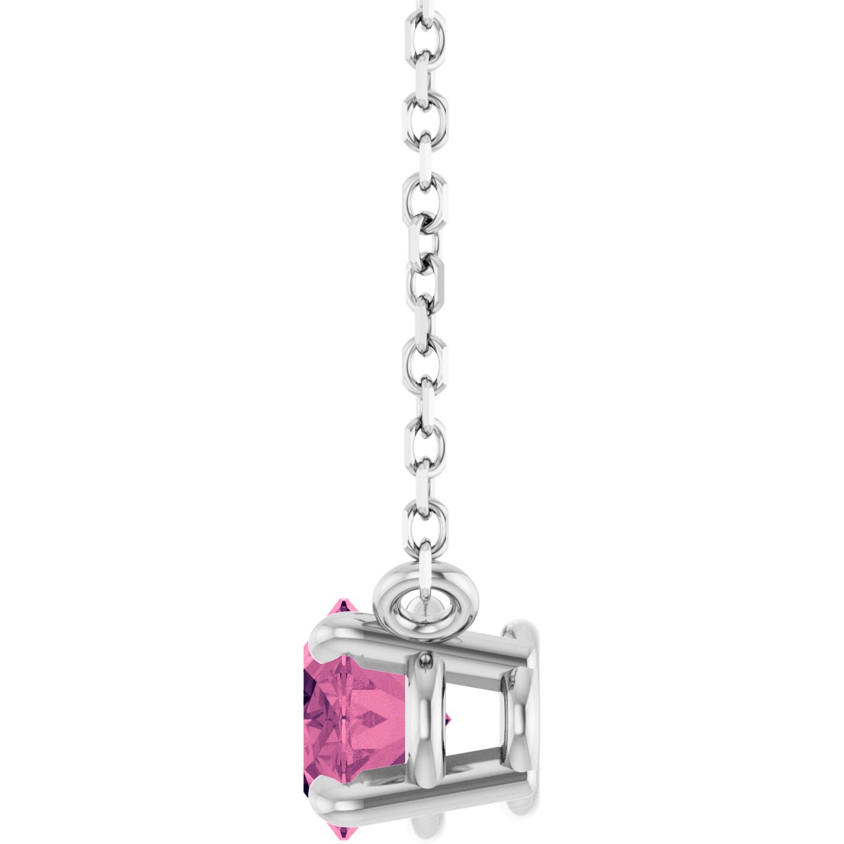 Solitaire Necklace - Natural Pink Tourmaline
