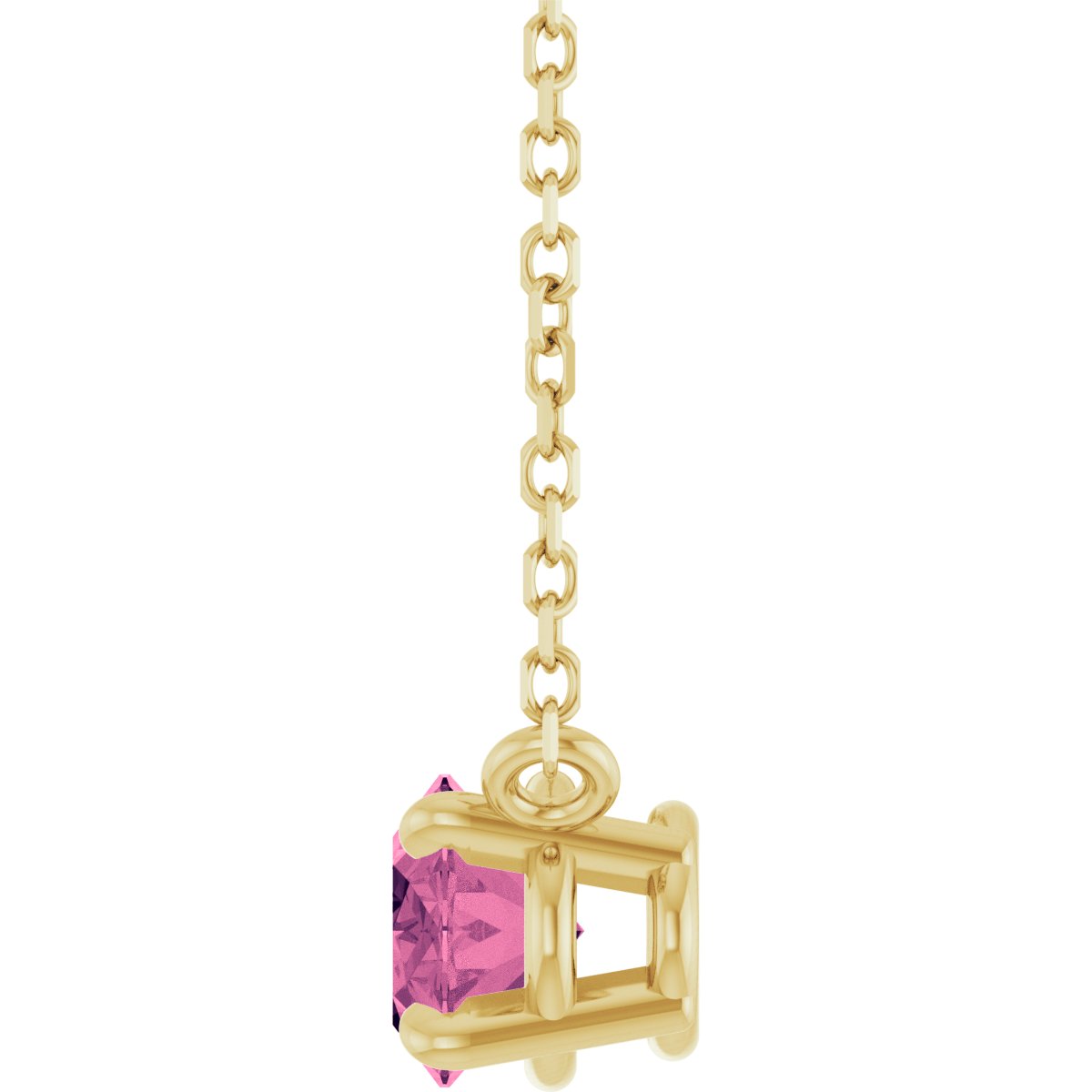Solitaire Necklace - Natural Pink Tourmaline