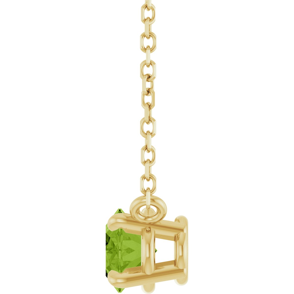 Solitaire Necklace - Natural Peridot