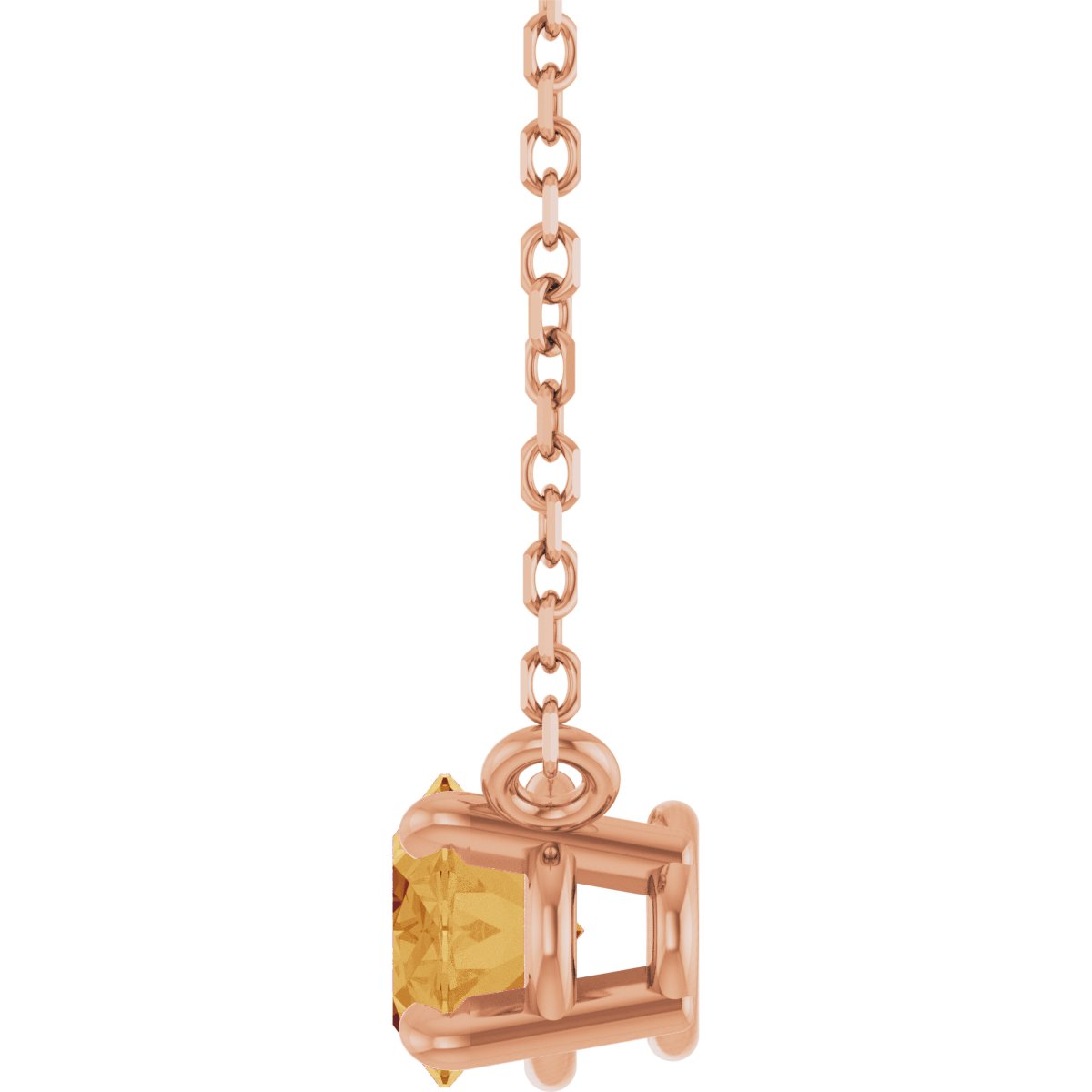 Solitaire Necklace - Natural Citrine