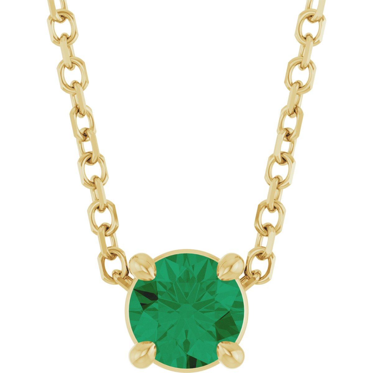 Solitaire Slide Necklace or Pendant - Natural Emerald