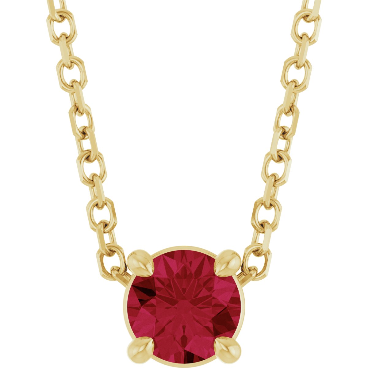 Solitaire Slide Necklace or Pendant - Natural Ruby