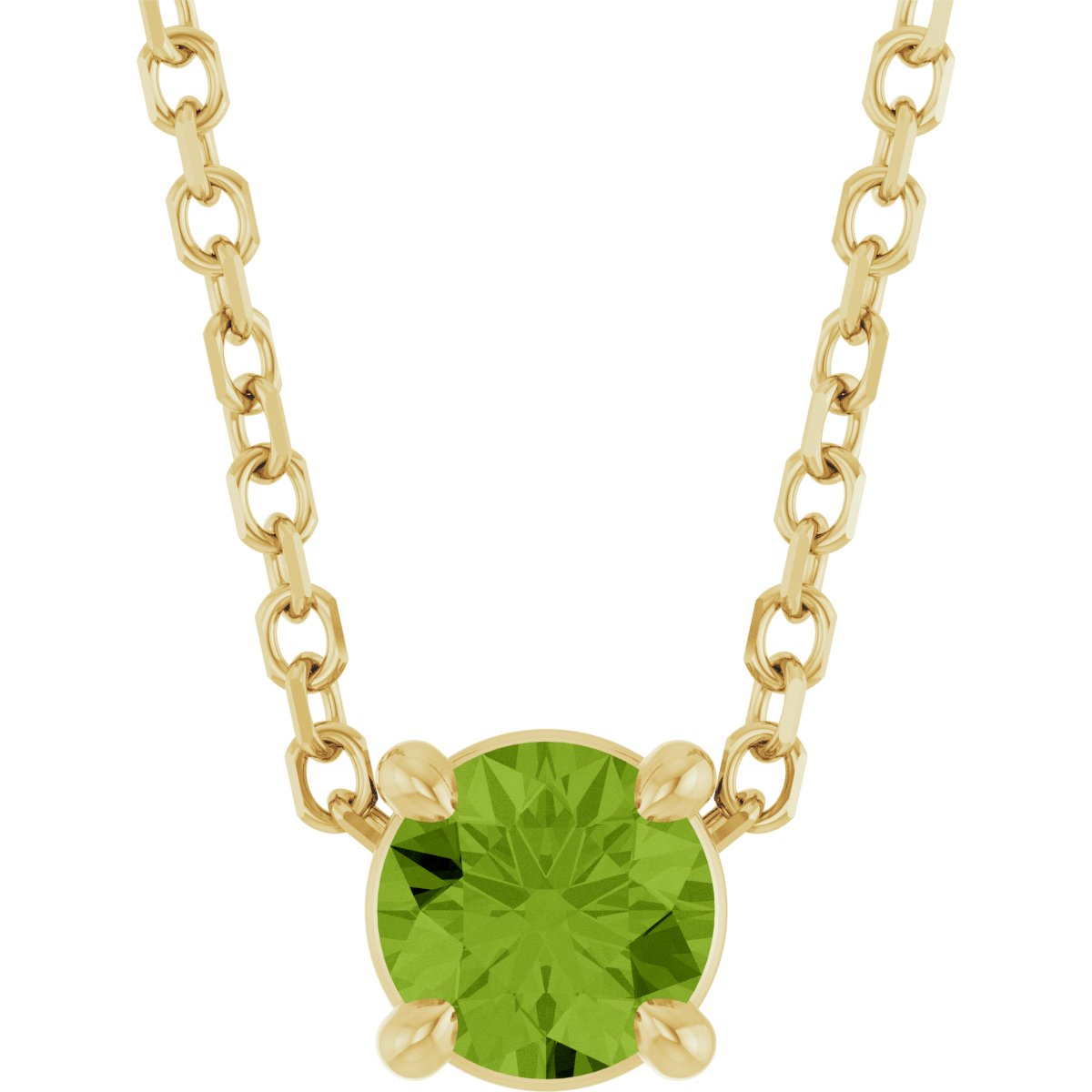 Solitaire Slide Necklace or Pendant - Natural Peridot