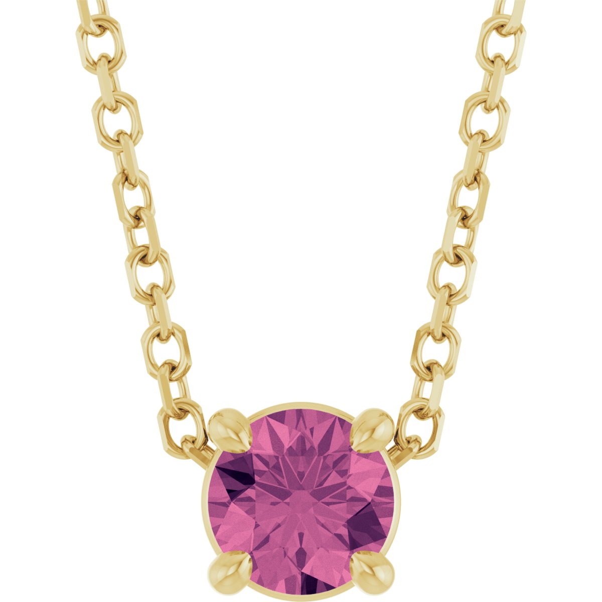 Solitaire Slide Necklace or Pendant - Natural Pink Tourmaline