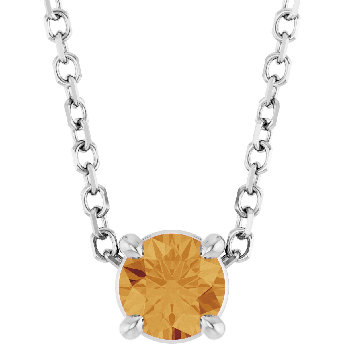 Solitaire Slide Necklace or Pendant - Natural Citrine