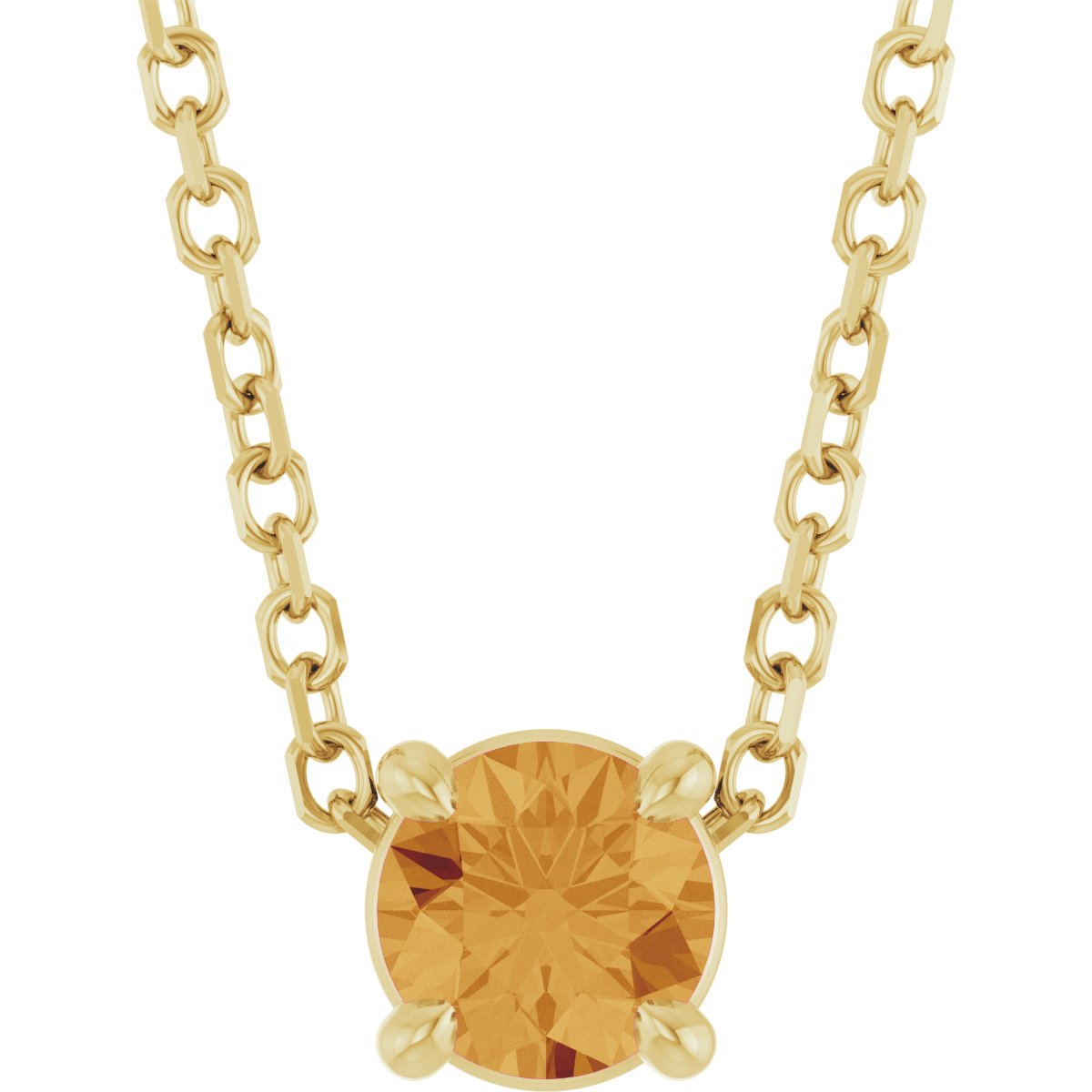 Solitaire Slide Necklace or Pendant - Natural Citrine