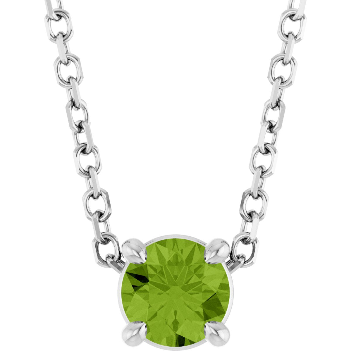 Solitaire Slide Necklace or Pendant - Natural Peridot