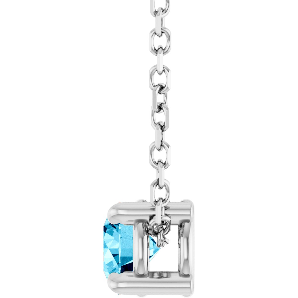 Solitaire Slide Necklace or Pendant - Natural Aquamarine