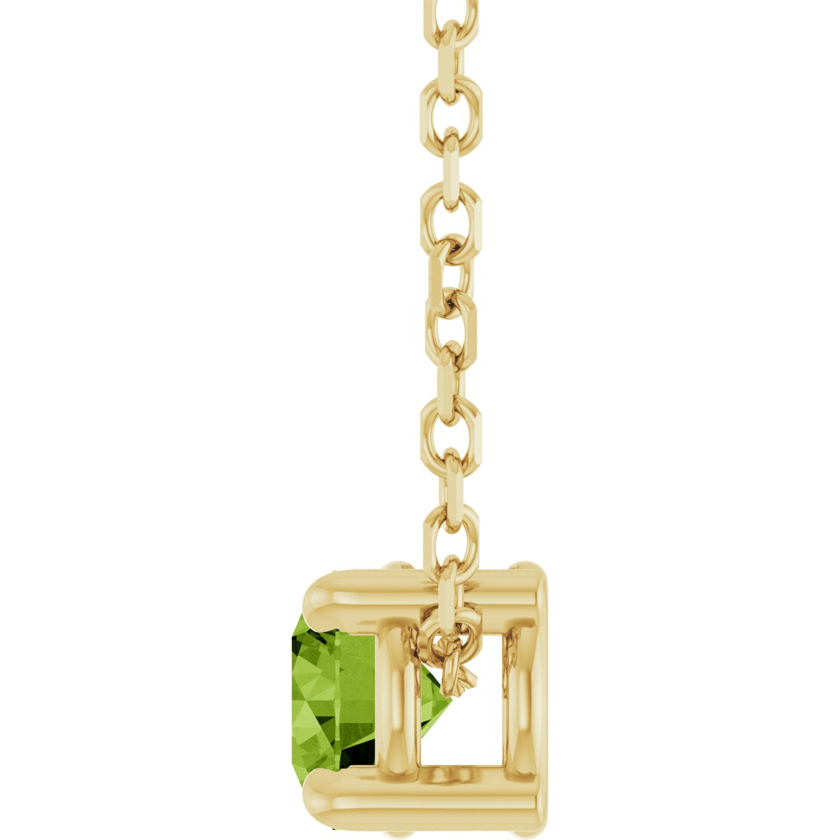 Solitaire Slide Necklace or Pendant - Natural Peridot