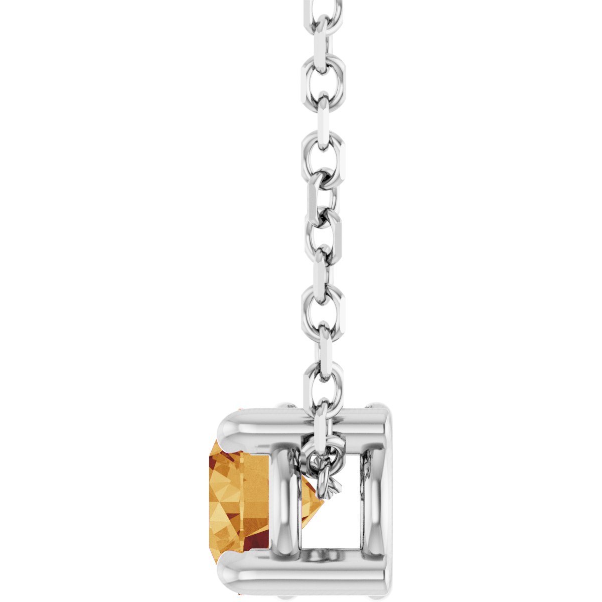 Solitaire Slide Necklace or Pendant - Natural Citrine