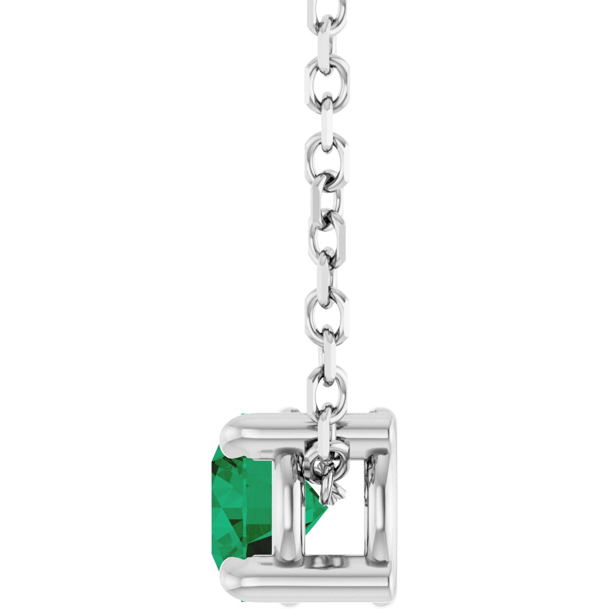 Solitaire Slide Necklace or Pendant - Natural Emerald