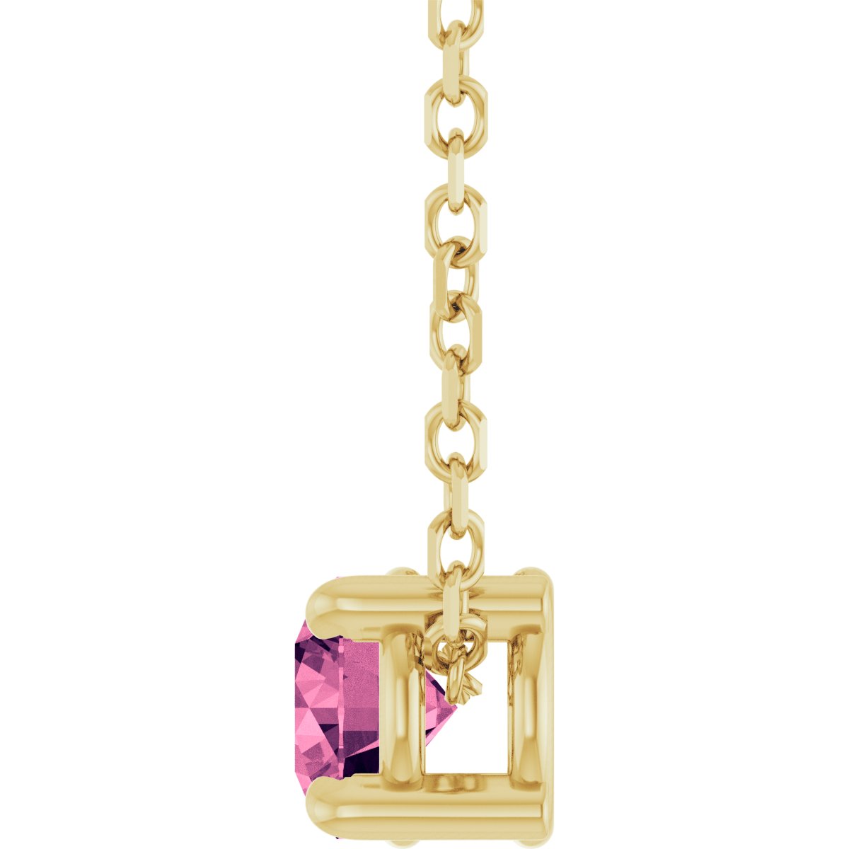 Solitaire Slide Necklace or Pendant - Natural Pink Tourmaline
