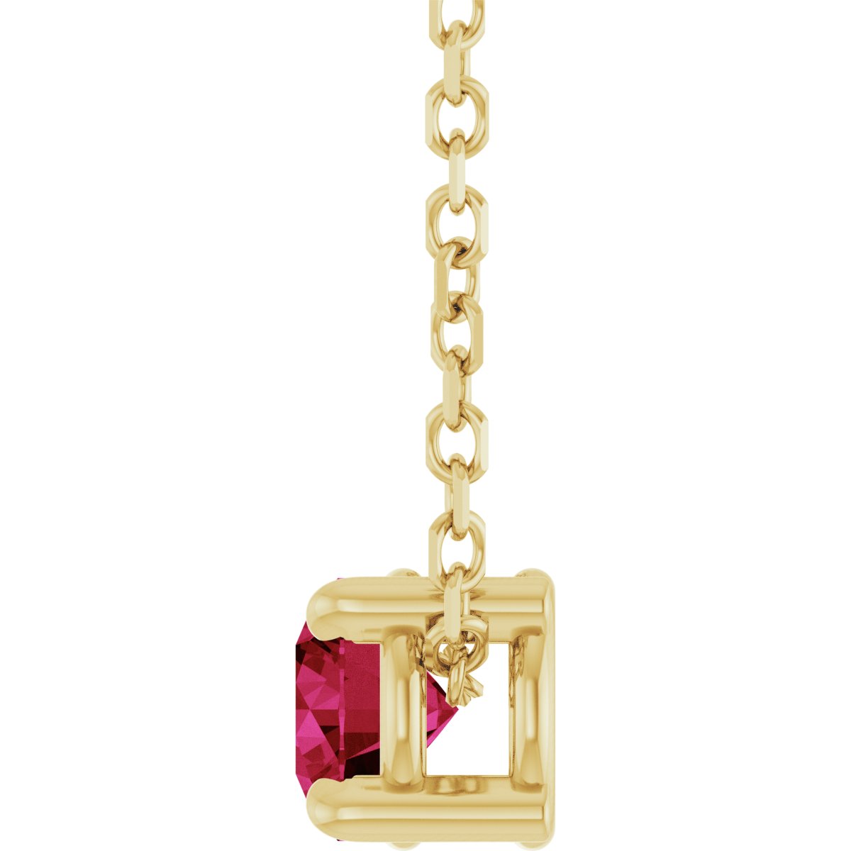 Solitaire Slide Necklace or Pendant - Natural Ruby