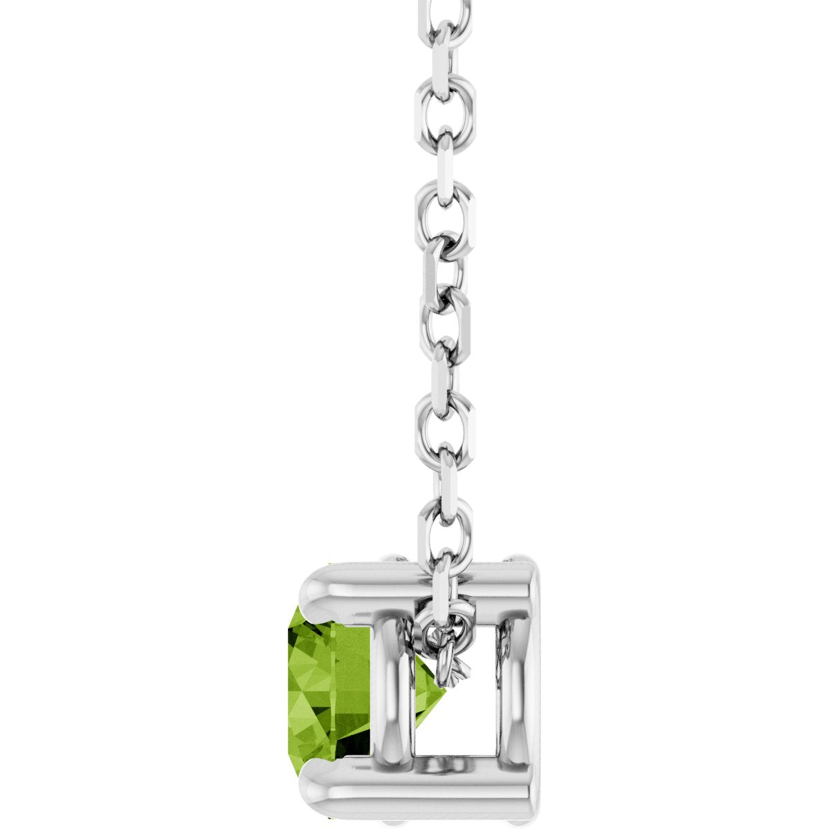 Solitaire Slide Necklace or Pendant - Natural Peridot
