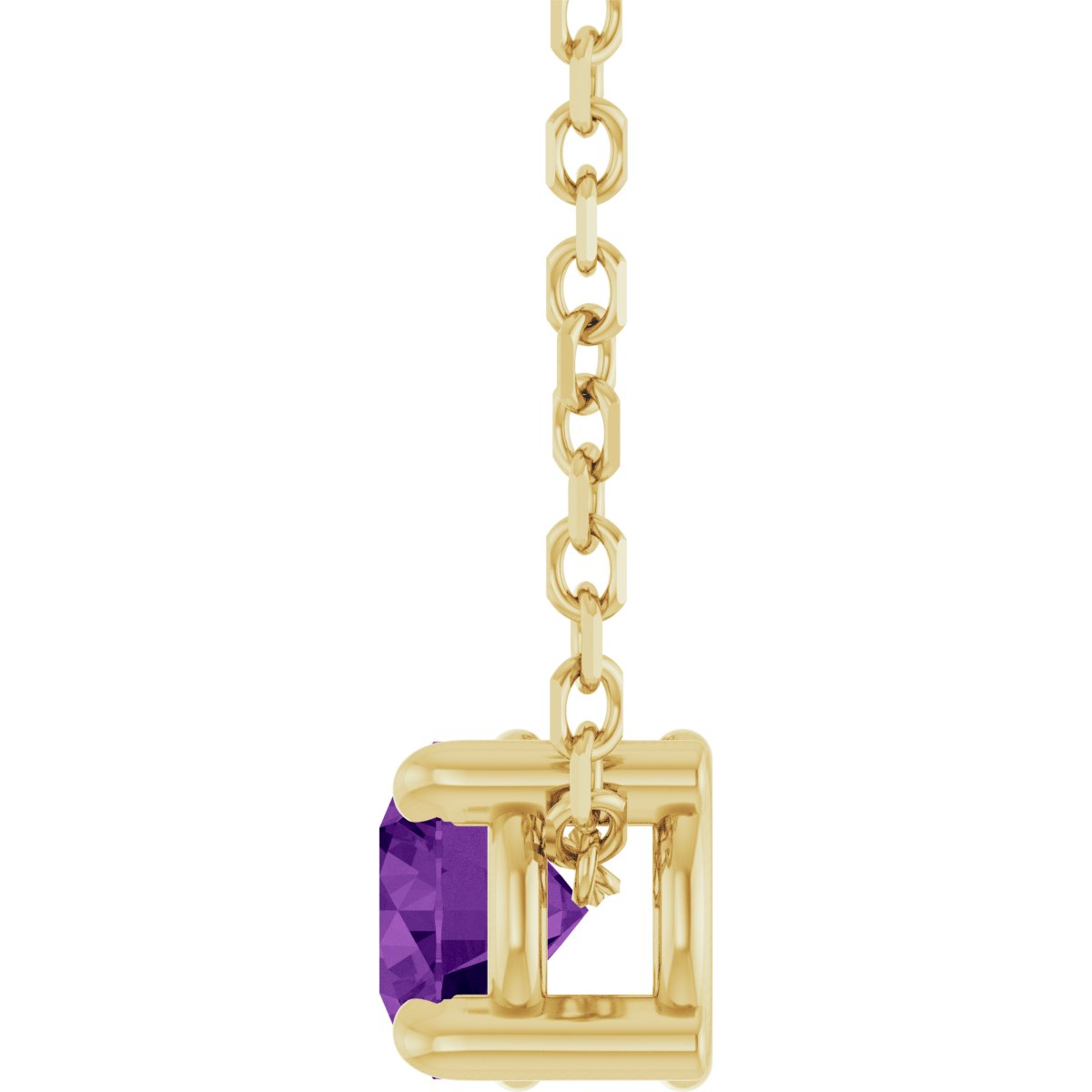 Solitaire Slide Necklace or Pendant - Natural Amethyst