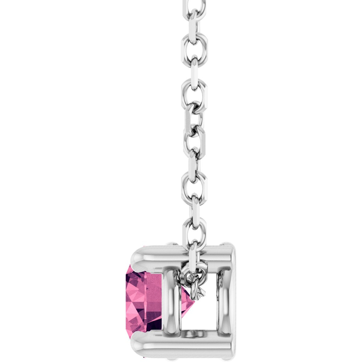 Solitaire Slide Necklace or Pendant - Natural Pink Tourmaline