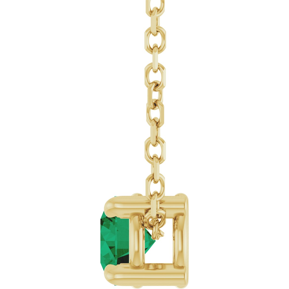 Solitaire Slide Necklace or Pendant - Natural Emerald