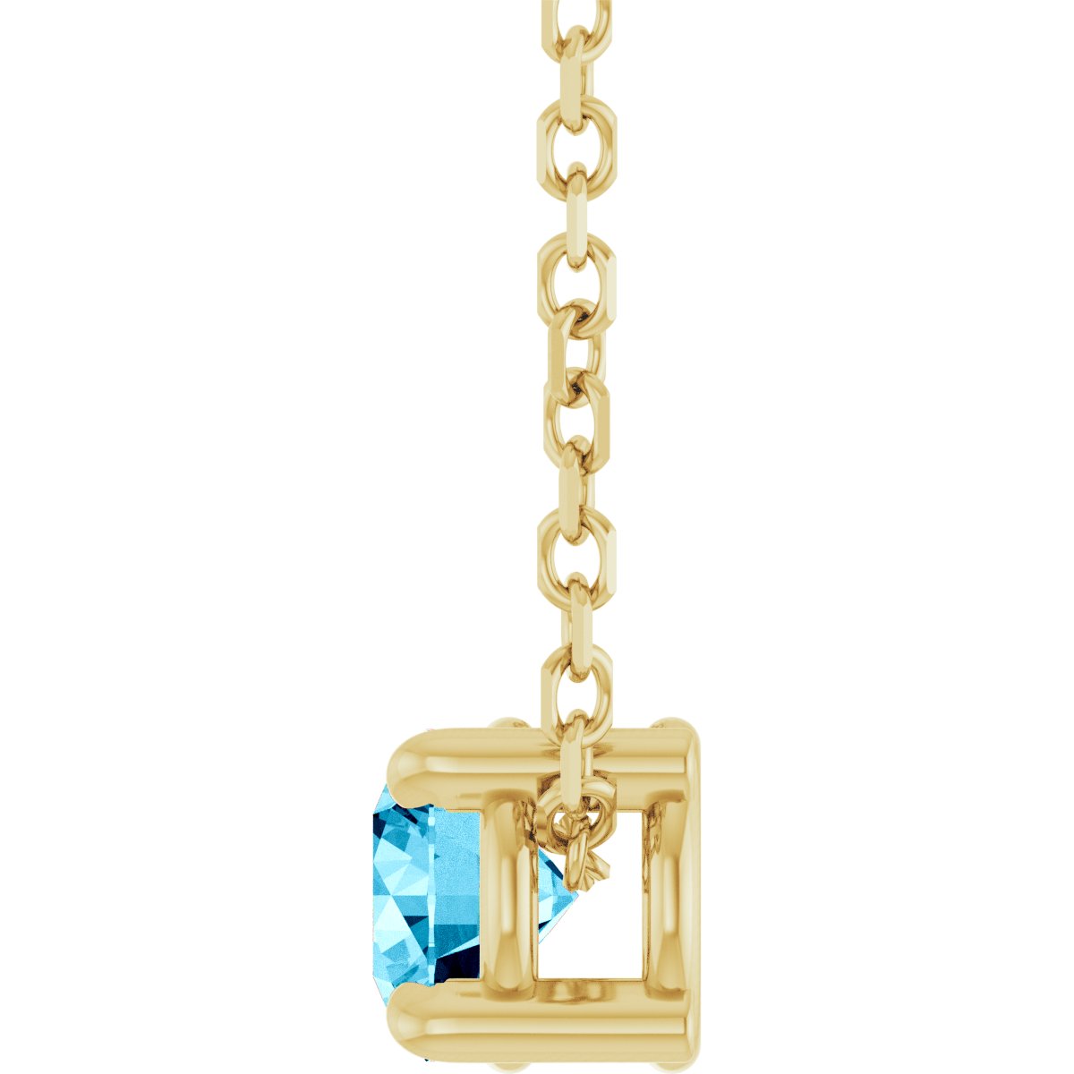 Solitaire Slide Necklace or Pendant - Natural Aquamarine