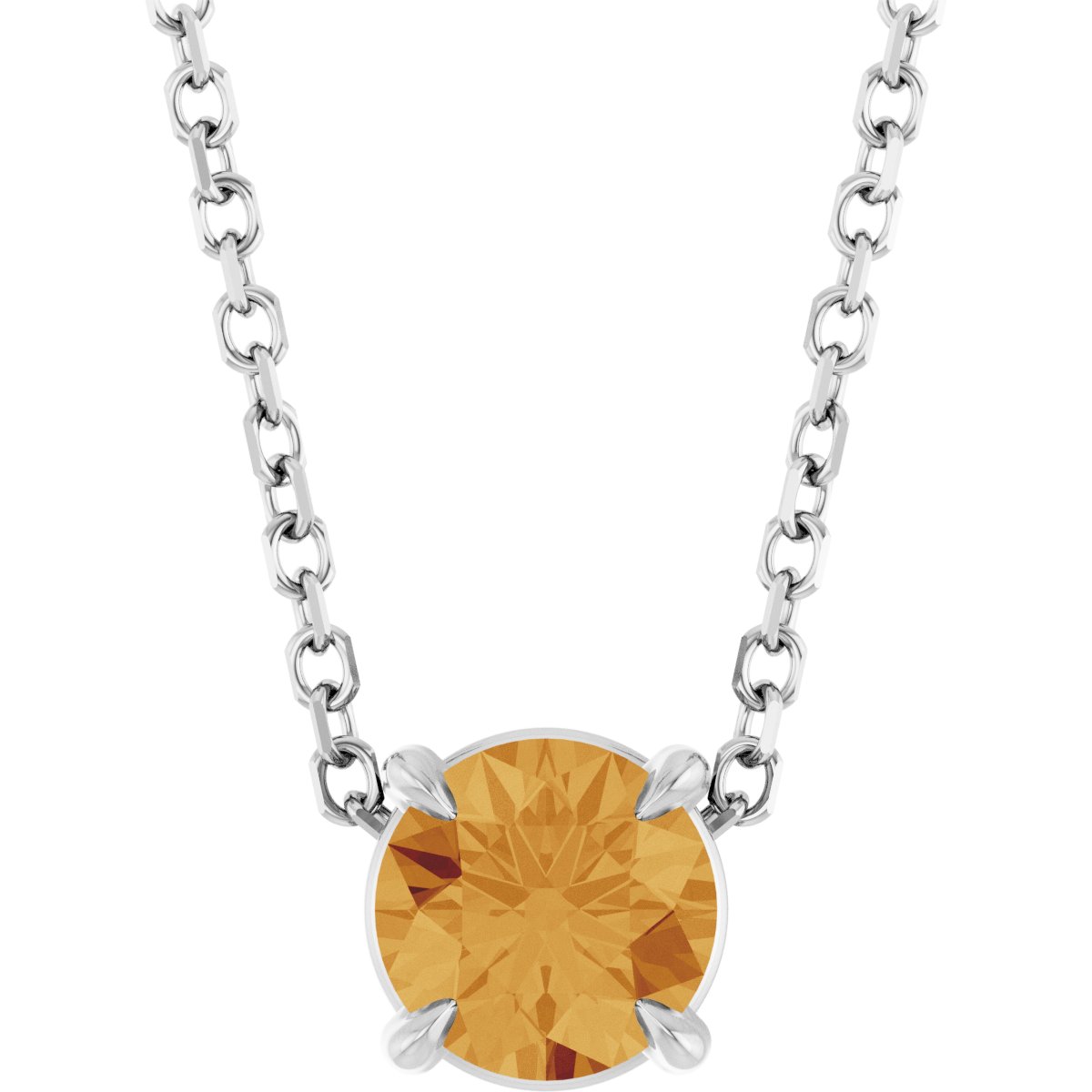 Solitaire Slide Necklace or Pendant - Natural Citrine