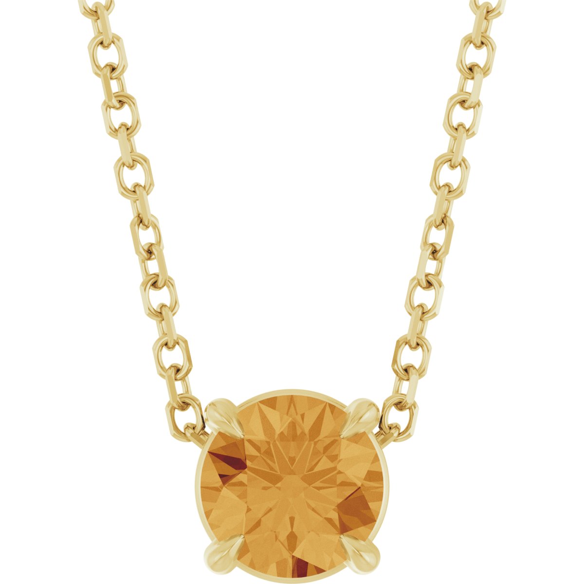 Solitaire Slide Necklace or Pendant - Natural Citrine