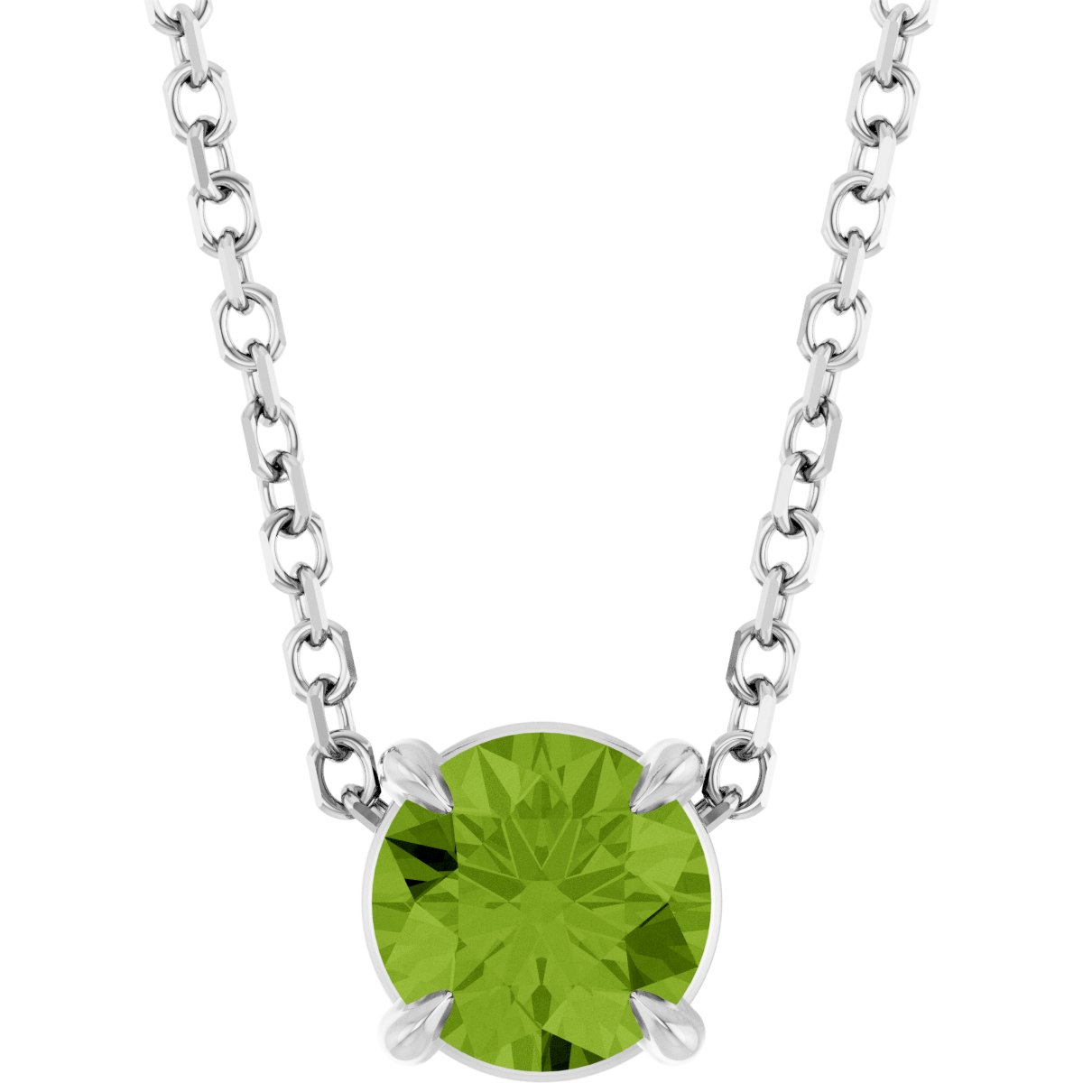 Solitaire Slide Necklace or Pendant - Natural Peridot