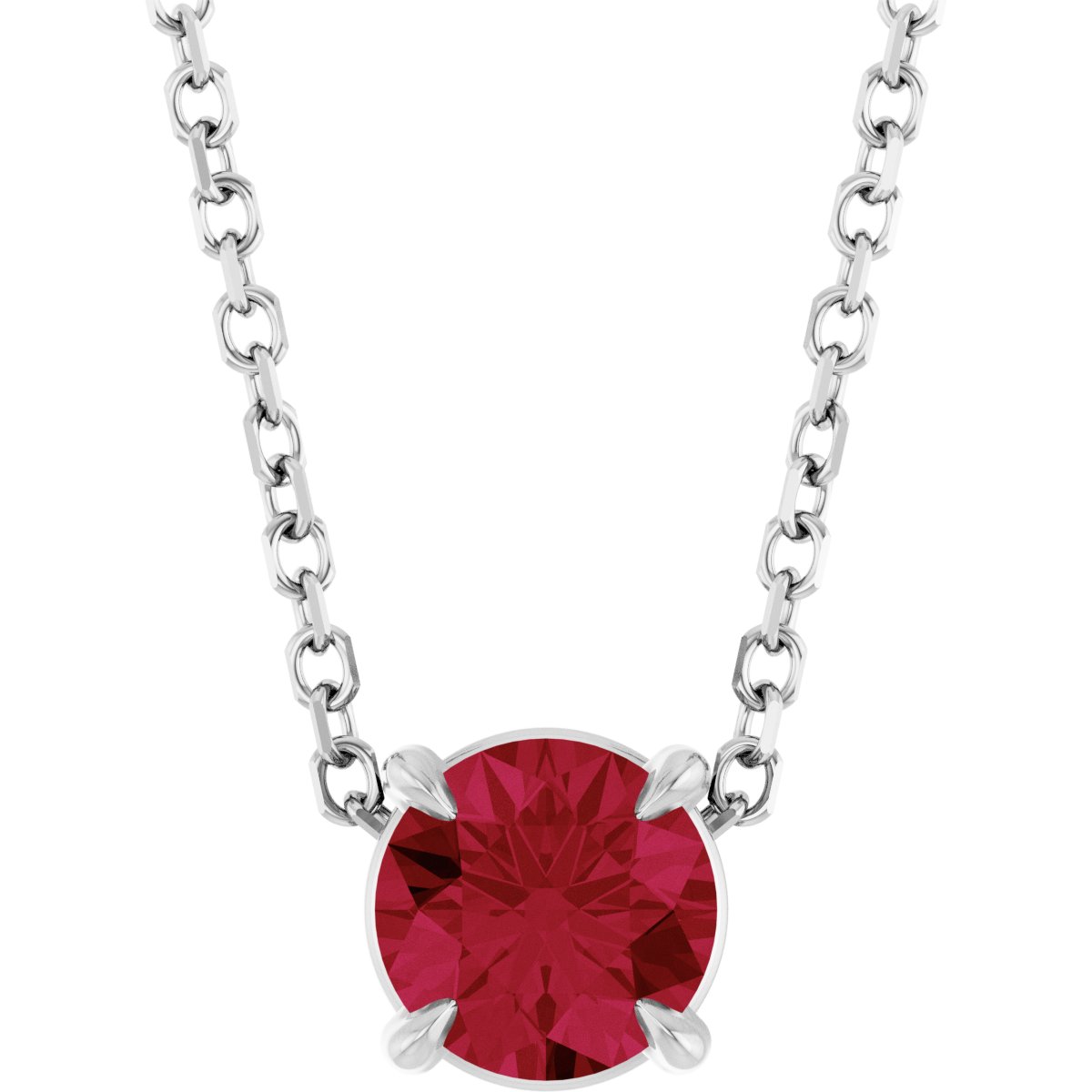 Solitaire Slide Necklace or Pendant - Natural Ruby