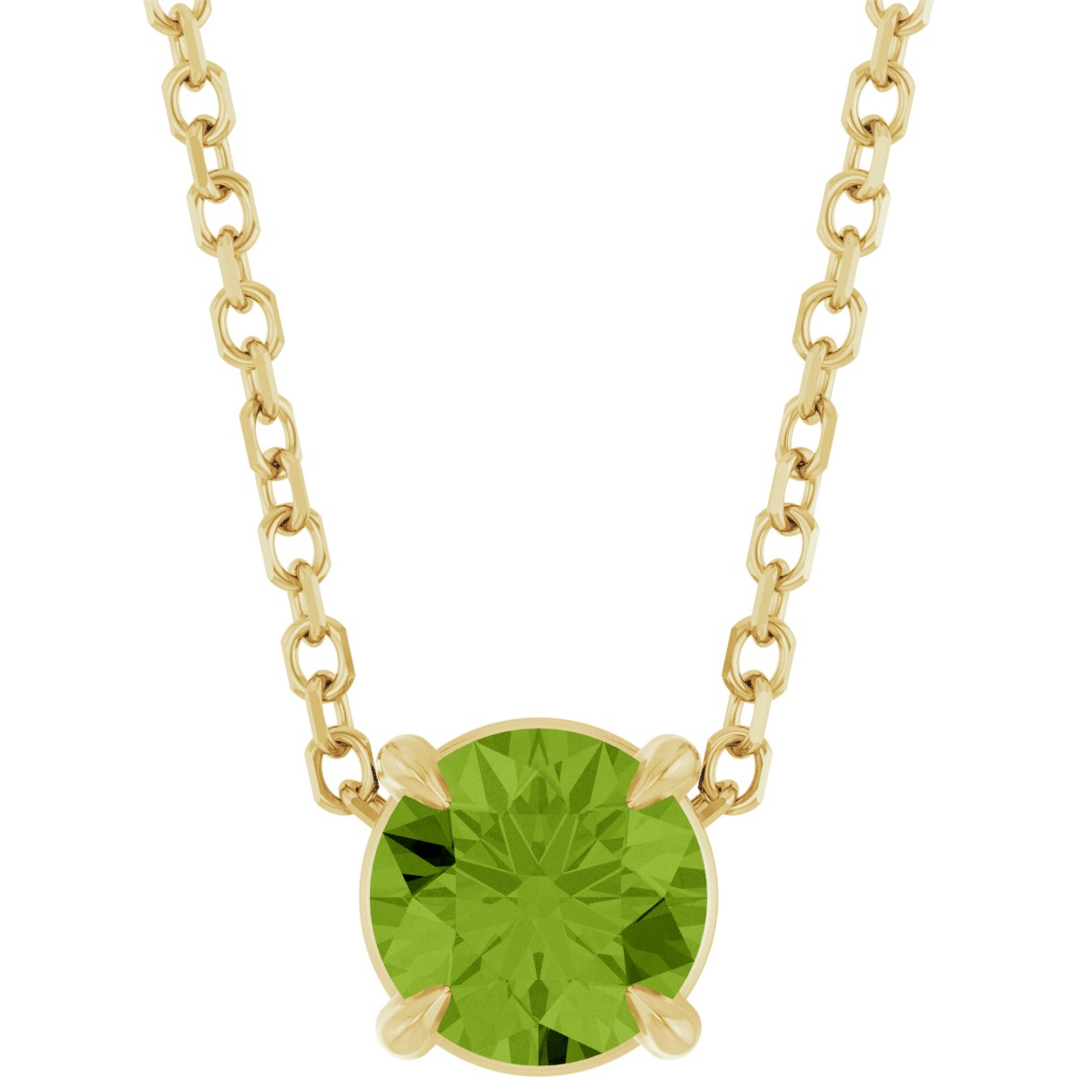 Solitaire Slide Necklace or Pendant - Natural Peridot