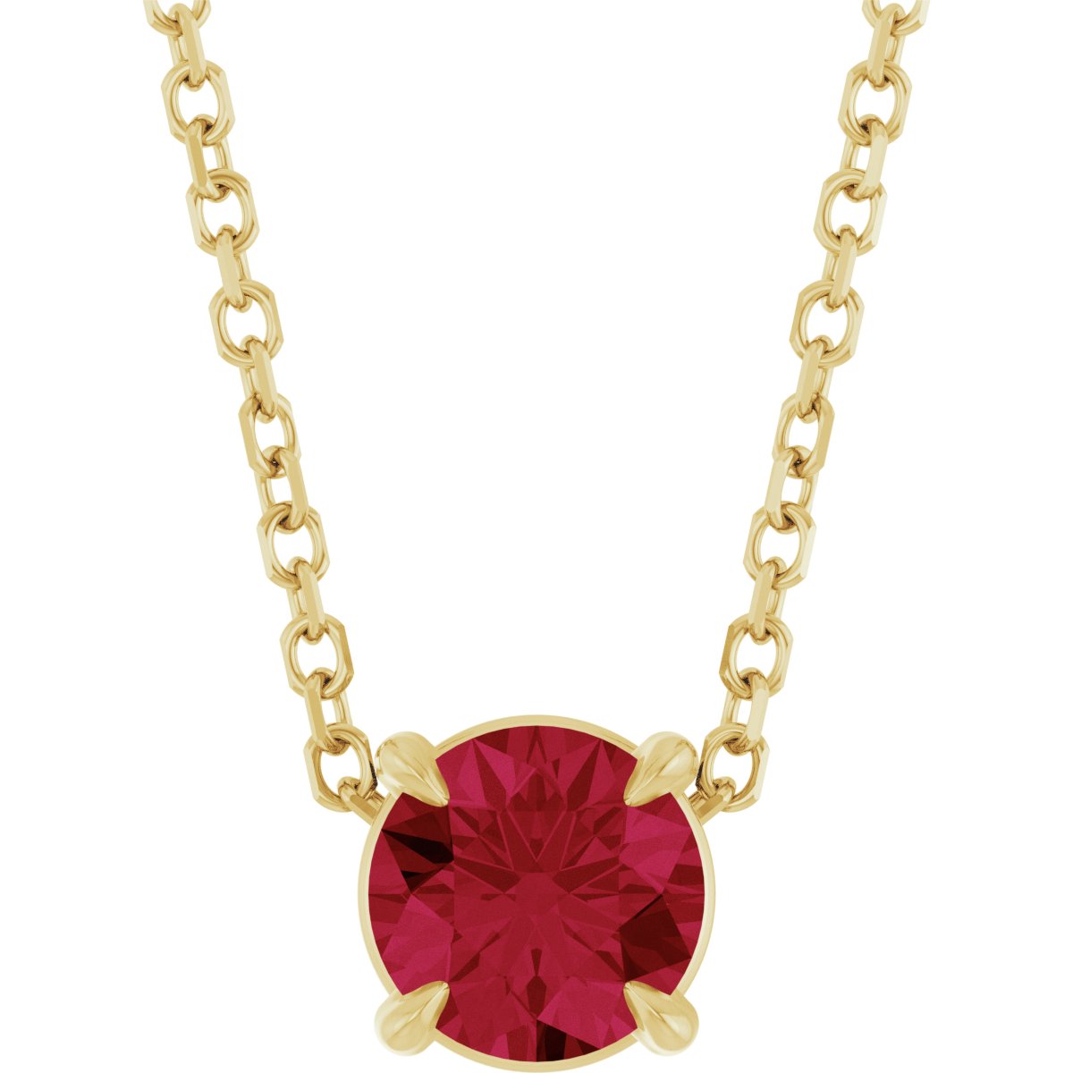 Solitaire Slide Necklace or Pendant - Natural Ruby