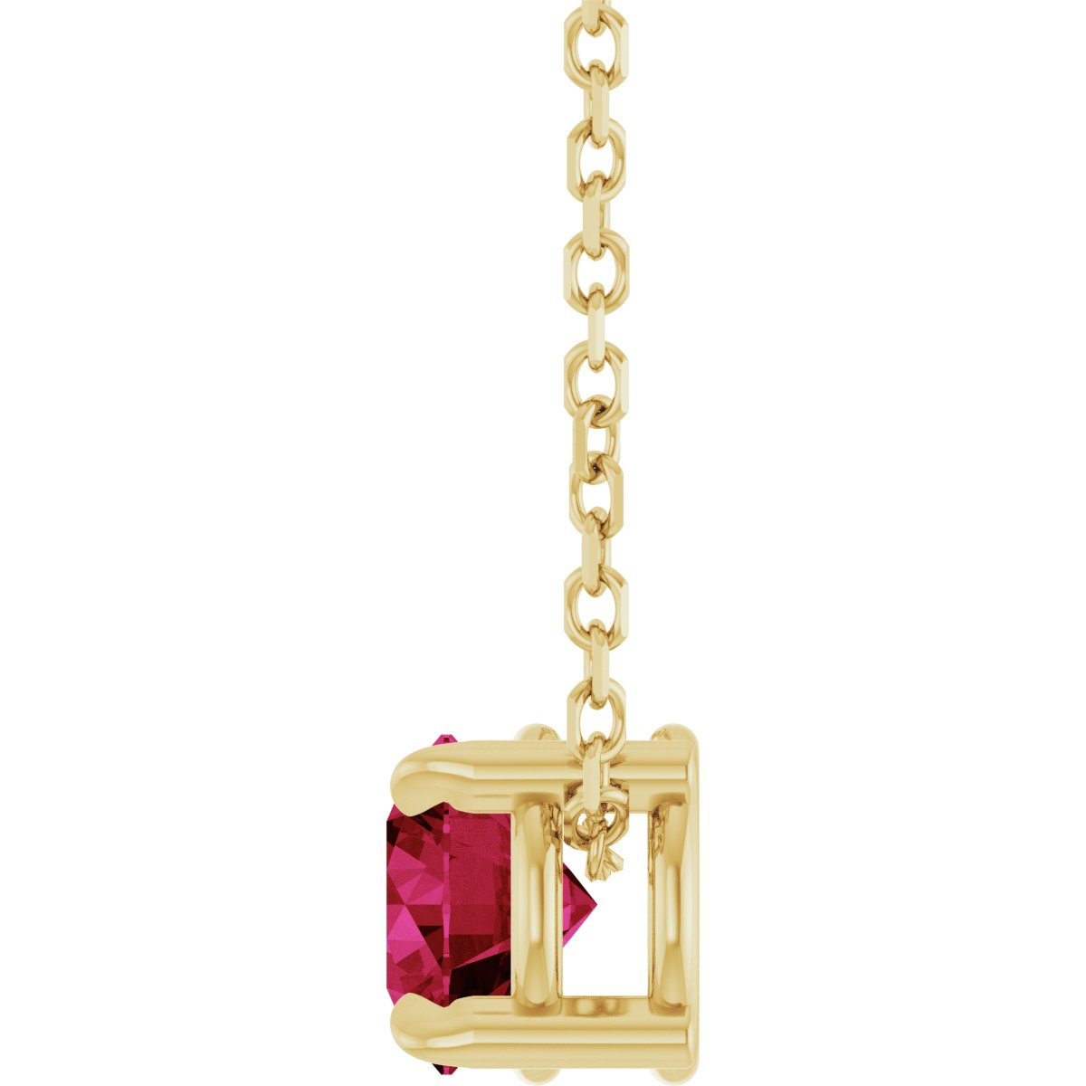 Solitaire Slide Necklace or Pendant - Natural Ruby