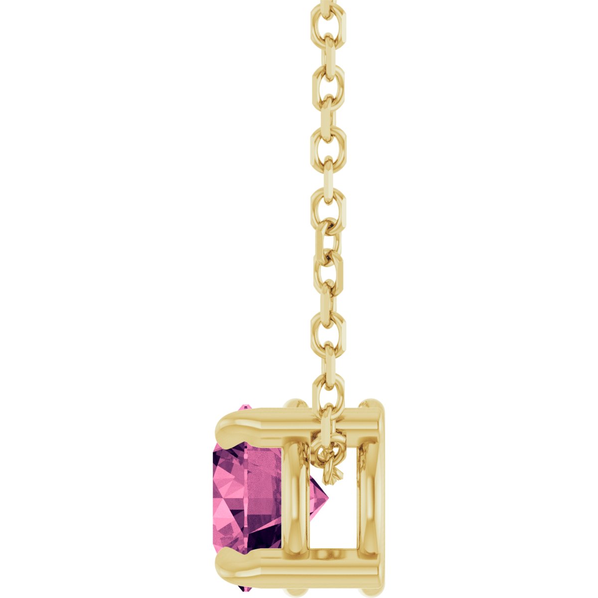 Solitaire Slide Necklace or Pendant - Natural Pink Tourmaline